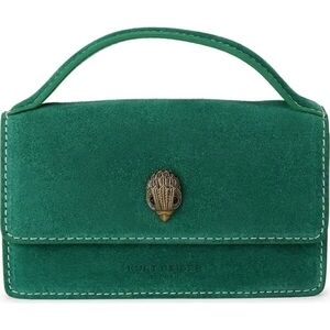 Kurt Geiger (NWT) Green Suede Bond Crossbody Bag